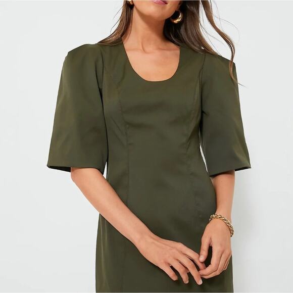 TUCKERNUCK Olive Twill Ariella Mini Dress NWT Size Medium - Picture 2 of 6